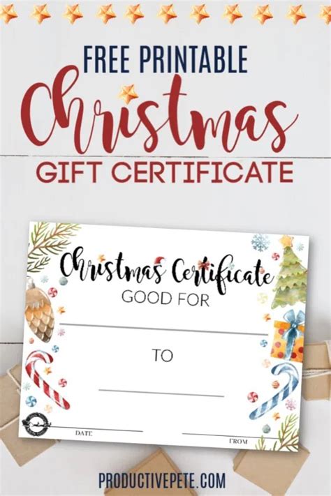 Printable Christmas T Certificate Perfect For Personalized Ts
