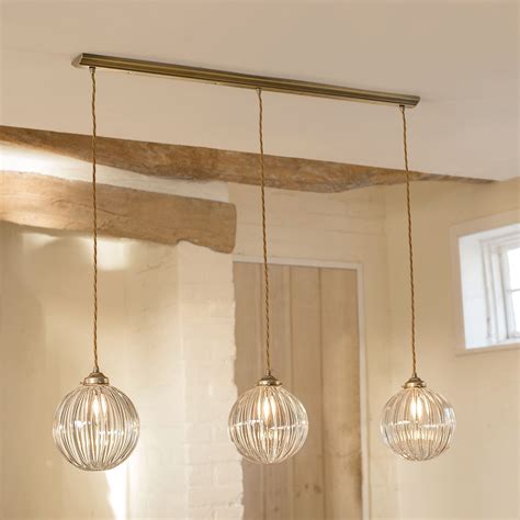 Fulbourn Triple Track Pendant In Antiqued Brass Pendant Track
