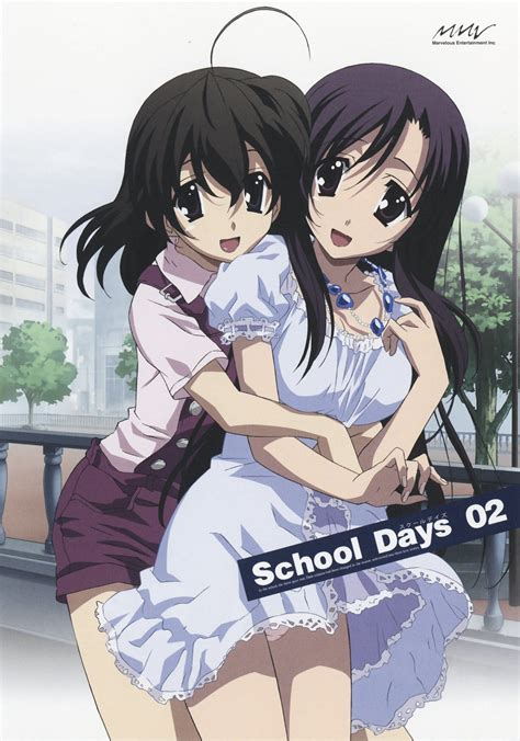 School Days Kotonoha Katsura And Sekai Saionji Anime Fanart