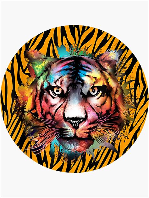 Tiger Head Art Paint Wildlife Animal Zoo Bengal Tiger Face Sticker