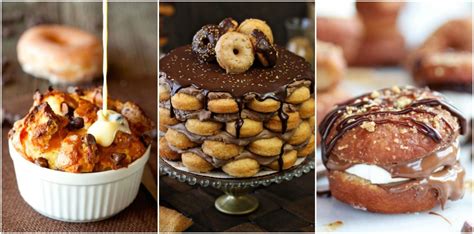 13 Over The Top Desserts Starring Donuts Donut Dessert Desserts Donut Recipes