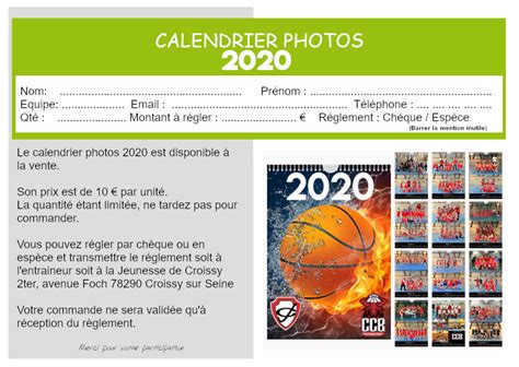 Calendrier 2020 Bientôt Disponible Chatou Croissy Basket