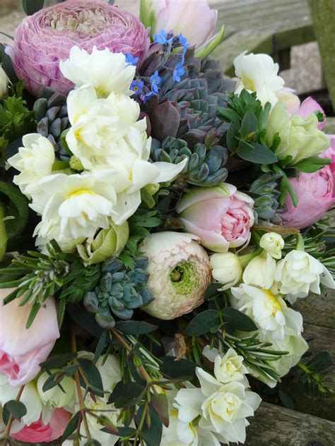 Spring Wedding Bouquet With Succulents By Catkin Flower Bouquet