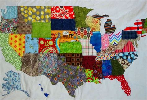 Usa Patchwork Map Quilt Pattern From Quilts By Elena Full Etsy
