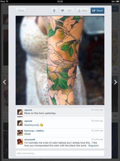 Amanda Grace Leadman Agracie Color Tattoo Tattoos Flower Tattoo