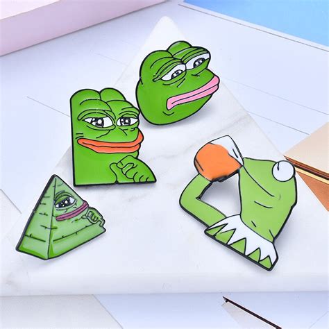 Fashion Frog Pepe Pin Feels Bad Man Brooch Sad Frog Lapel Pin Feels