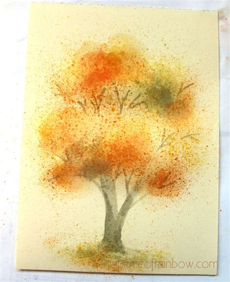 Easy Watercolor Tree Painting In Fall Colors A Piece Of Rainbow