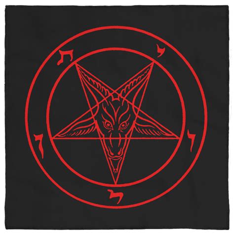 Satanic Altar Cloth Sigil Of Baphomet Satanic Redblack The