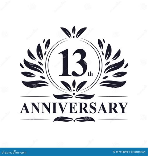 13th Anniversary Celebration Luxurious 13 Years Anniversary Logo