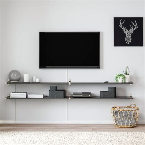We use high grade pine wood to make this unique design. BERGSHULT / GRANHULT Wall shelf combination - dark gray ...