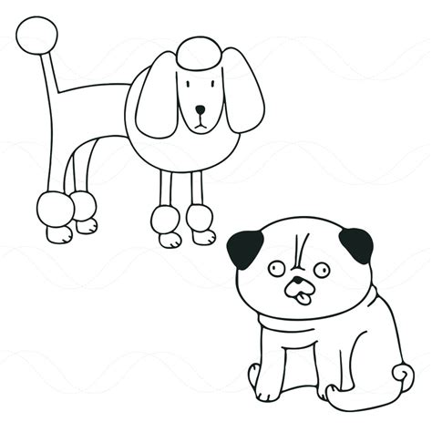 Cute Hand Drawn Dogs Doodle Digital Download Svg Png Eps Pdf Etsy