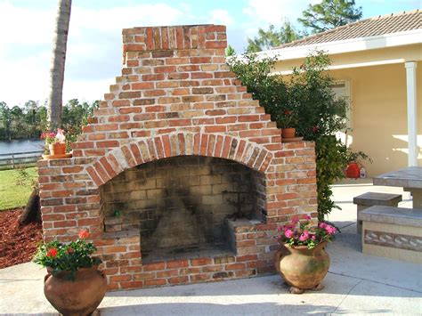 Good Shape For A Brick Fireplace Backyard Fireplace Outdoor