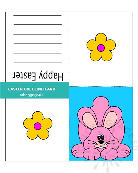 Foldable Easter Greeting Card Free Coloring Page