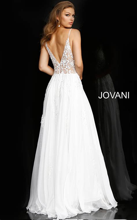Jovani 58632 Ivory Embroidered Sheer Bodice Wedding Dress