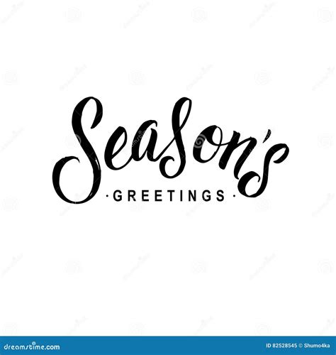 Seasons Greetings Calligraphy Greeting Card Typography On Background