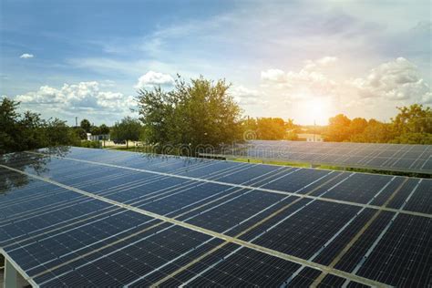 Solar Panels Installed Over Parking Lot For Parked Cars For Effective