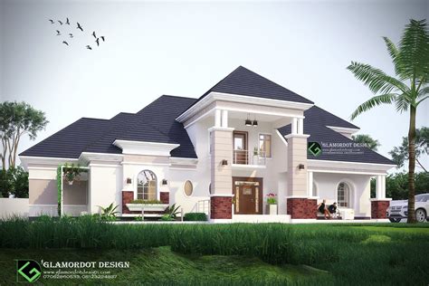 Modified Architectural Design Of A Proposed 5 Bedroom Bungalow With Pent House Abuja Nigeria