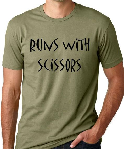 Runs With Scissors Funny T Shirt Funny Tshirts Cool T Shirts T Shirt