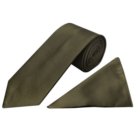 Leaf Green Satin Tie And Handkerchief Set