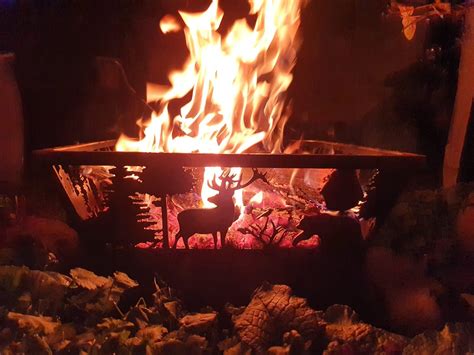 Woodland Forest Deer Fire Pit Log Burner Outdoor Steel Uk Made Etsy
