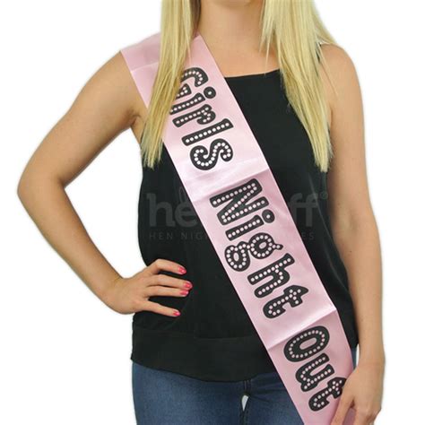 Miss Behave Girls Night Out Sash Pink And Black Hen Sash