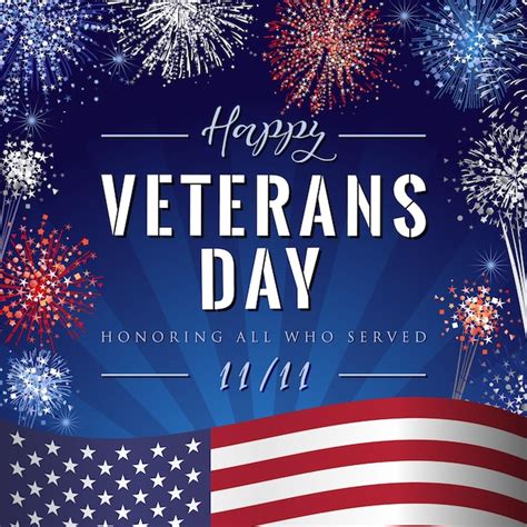 Premium Vector Happy Veterans Day Usa Festive Greeting Card Concept