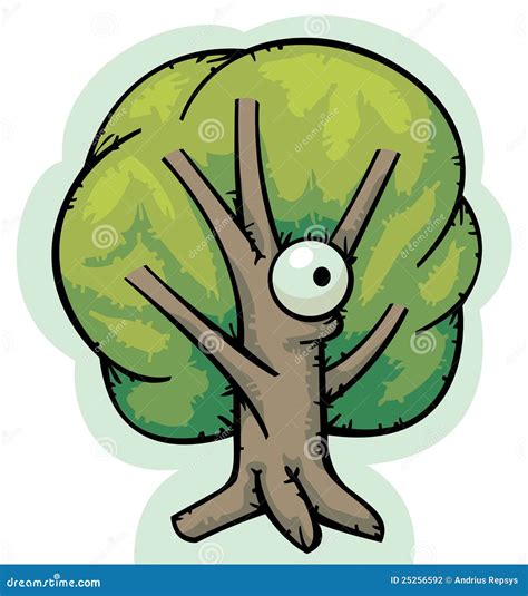 Tree With An Eye Stock Illustration Illustration Of Gazing 25256592