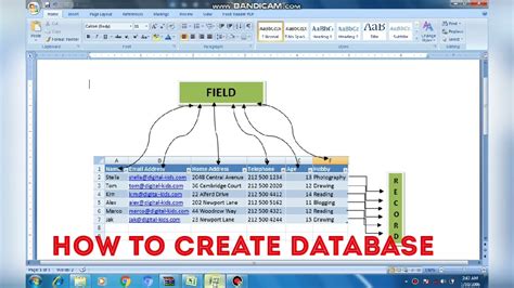 How To Create Database In Microsoft Excel Youtube