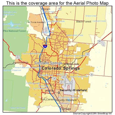 Aerial Photography Map Of Colorado Springs Co Colorado