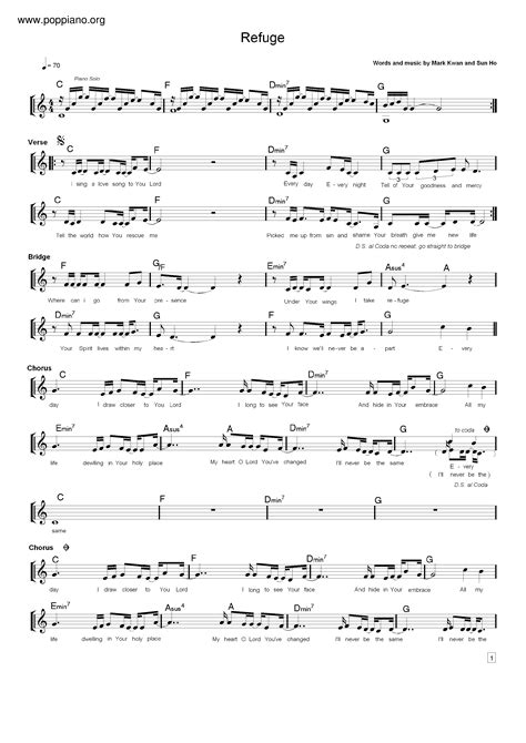 hymn-Refuge Sheet Music pdf, - Free Score Download ★