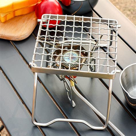Multifunctional Folding Campfire Grill Portable Stainless Stand Wood