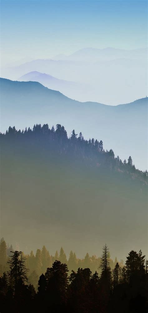 Nature Mountain Range Fog Sunrise Wallpaper 1080x2280