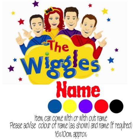 Iron On Transfer Personalised Wiggles Logo 6 Lachy Emma Simon Anthony