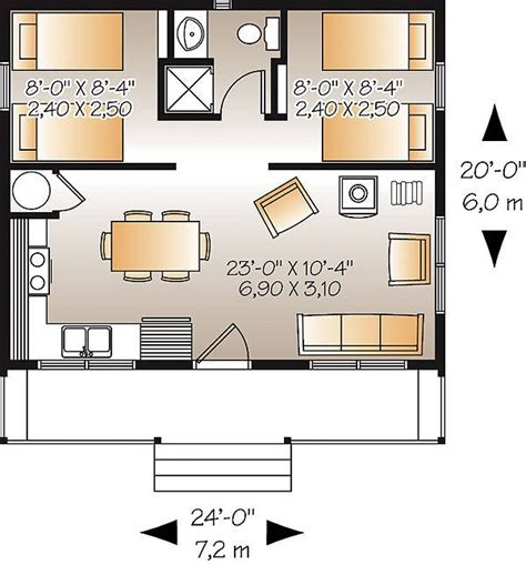 Our 400 to 500 square foot house plans offer elegant style in a small package. Ideal fishing camp cabin plan