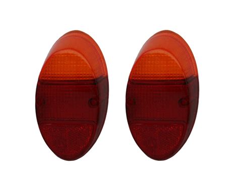 Beetle Tail Light Lenses Pair 1962 67 Amber And Red Lens Top