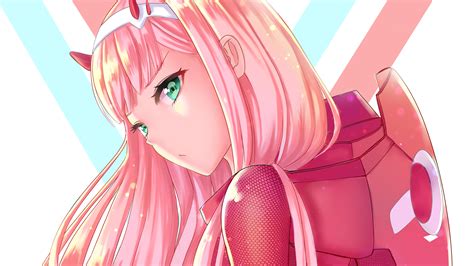 Darling In The Franxx Zero Two With Green Eyes K Hd Anime Wallpapers