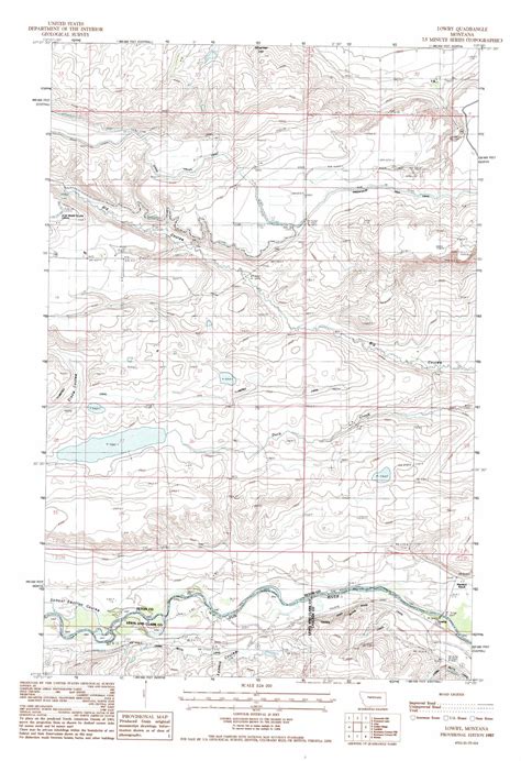 Lowry Topographic Map 124000 Scale Montana