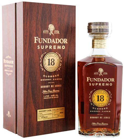 fundador supremo 18 years old oloroso sherry casks brandy de jerez 1 00 ltr 40 whiskysite nl