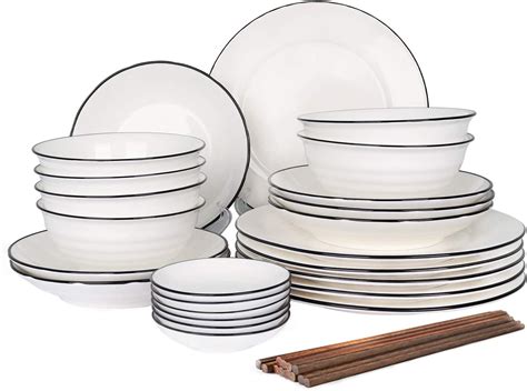 30 Pieces Dinnerware Set Ceramic Kitchen Dinner Set Service For 6