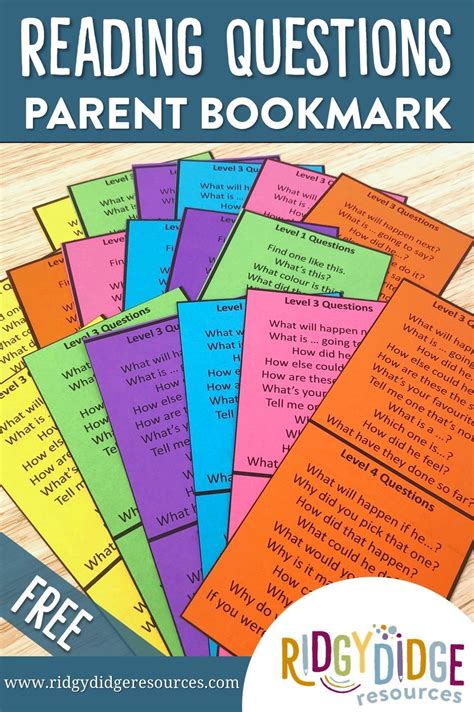 Reading Questions Parent Bookmark Freebie Free Teaching Resources