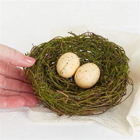 Artificial Mossy Nest With Cream Eggs Artificial Birds Nests
