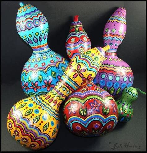 Painted Gourds Craftsy Painted Gourds Gourds Crafts Hand Painted