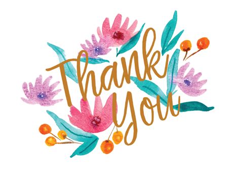 The Words Thank You Written In Gold Lettering With Pink Flowers And