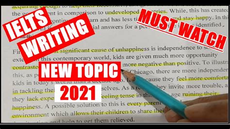 Ielts Writing Test New Writing Task 2 Topic 2021 Youtube