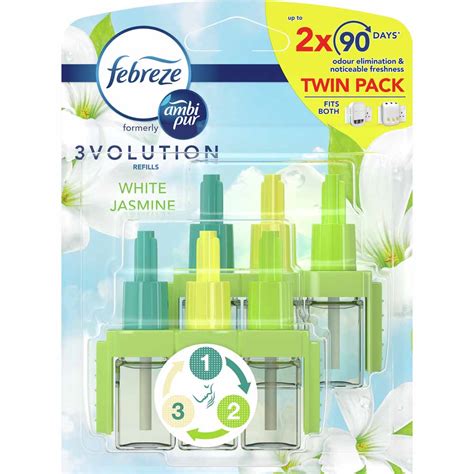 Febreze 3volution White Jasmine Air Freshener Refill Twin Pack Wilko