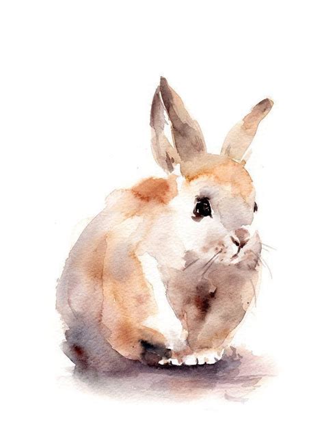 Bunny Art Print Aquarel Van Konijn Konijn Door CanotStopPrints Hare