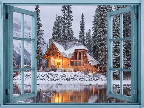Wall26 Removable Wall Stickerwall Mural Window View Snowy Winter