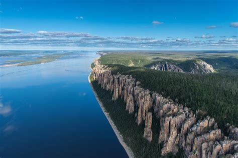 Lenas Pillars Rock Formations On Lena River Near Yakutsk Russia
