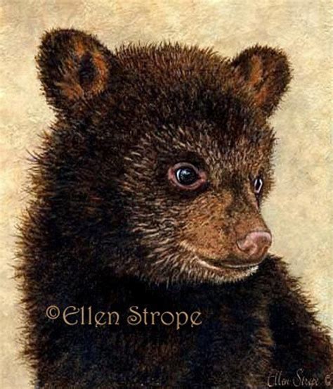 Print Bears Cub Brown Black Bear Giclee Wildlife Cabin Etsy