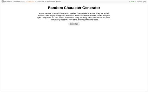 Random Character Generator
